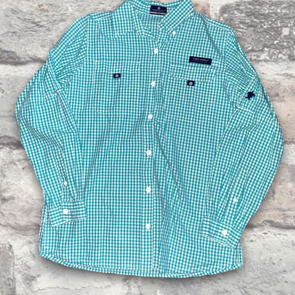 Simply southern PFG alike button down shirt long sleeves sz m